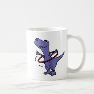 XX- Funny T-rex Dinosaur Using Hula Hoop Coffee Mug