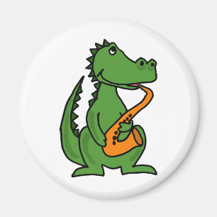 XX- Gator Playing Saxophone Magnet