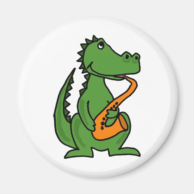 XX- Gator Playing Saxophone Magnet (Front)