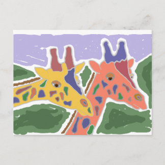 XX- Giraffe Art Postcard