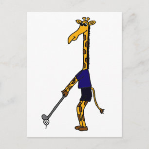 XX- Giraffe Playing Golf Design Postcard