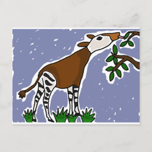 XX- Okapi Art Cartoon Postcard