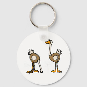 XX- Ostriches in Sand Key Ring