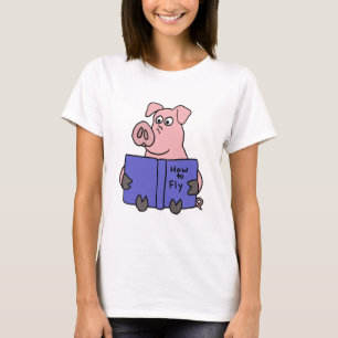 XX- Pig Reading How to Fly Book T-Shirt