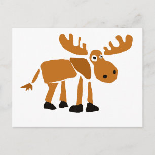 XX- Primitive Art Moose Postcard