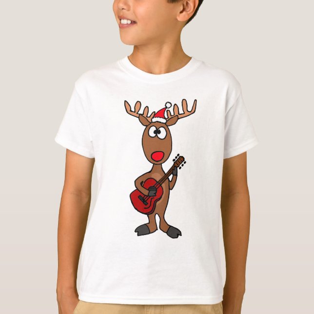 XX- Reindeer Playing Guitar T-Shirt (Front)