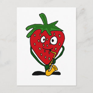 XX- Strawberry Playing Saxophone Postcard