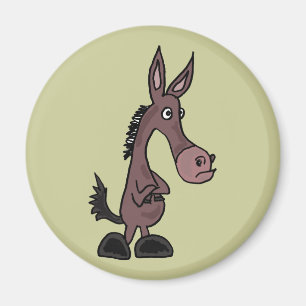 XX- Stubborn Mule or Donky Cartoon Magnet