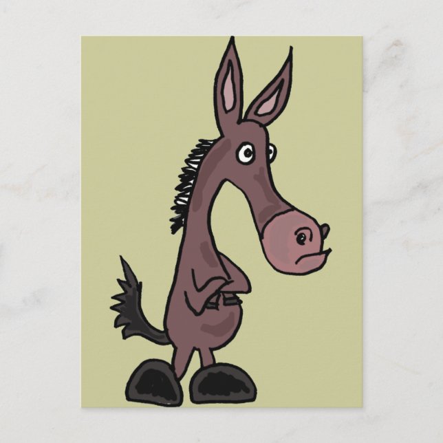XX- Stubborn Mule or Donky Cartoon Postcard (Front)