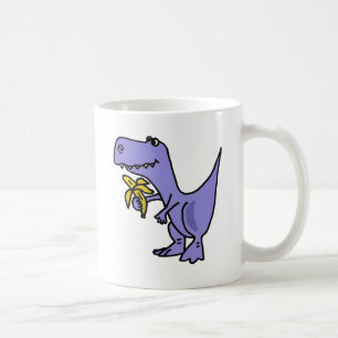XX- T-Rex Dinosaur Eating Banana Cartoon Coffee Mug