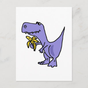 XX- T-Rex Dinosaur Eating Banana Cartoon Postcard