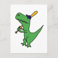 XX- T-rex Dinosaur Playing Baseball