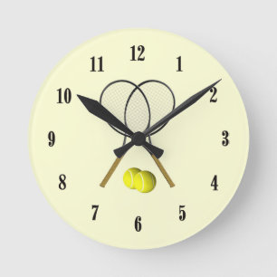 xx Tennis Sports Doubles Round Clock