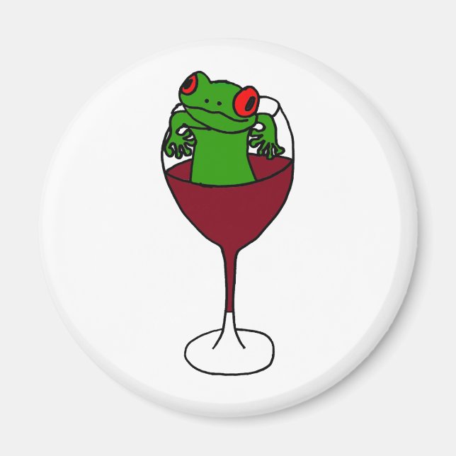 XX- Tree Frog in a Wine Glass Magnet (Front)
