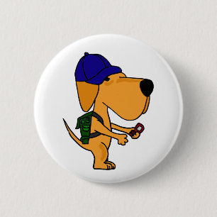 XX- Yellow Labrador Dog Back to School Cartoon 6 Cm Round Badge