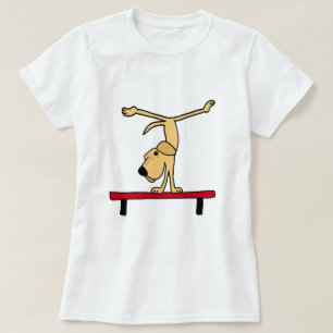 XX- Yellow Labrador on Balance Beam Cartoon T-Shirt