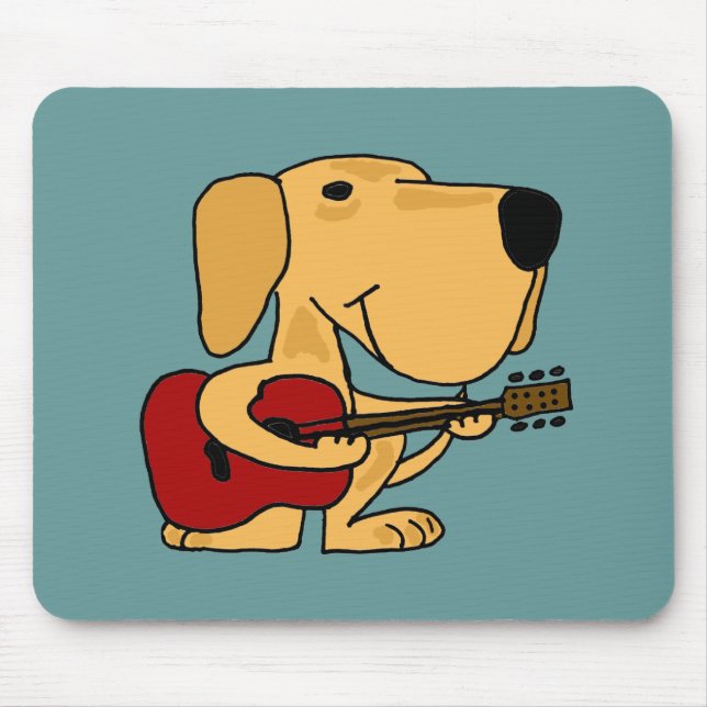 XX- Yellow Labrador Retriever Playing Guitar Mouse Mat (Front)