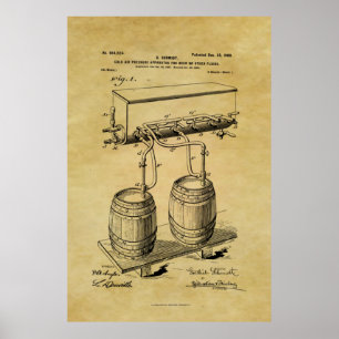 XXL Air Pressure Apparatus for Beer vintage Patent Poster