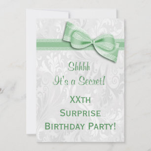 XXth SURPRISE Birthday Party Damask and Bow Invitation