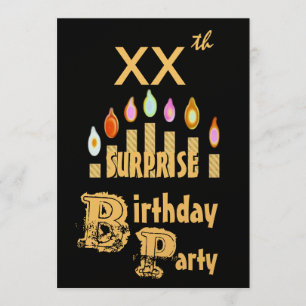 XXth SURPRISE Birthday Party Invitation - GOLD