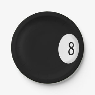 xxxxxEight Ball Billiard Theme Paper Plate