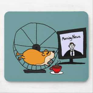 XY- Funny Hamster on an Exercise Wheel Satire Mouse Mat
