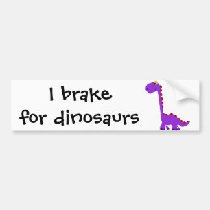 XY- Funny Purple Dinosaur Primitive Art Bumper Sticker