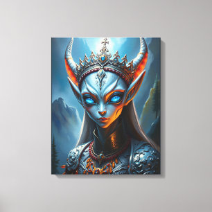 Xylanthia the Horned Oracle - Epic Elven Fantasy Canvas Print