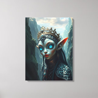 Xylariel the Azure Sovereign Fantasy Canvas Print