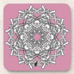 Xylographic Octa Glyph Dawn Coaster