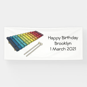 Xylophone cartoon illustration banner