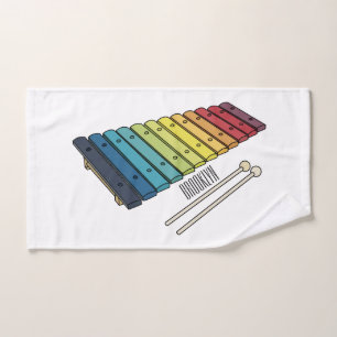 Xylophone cartoon illustration bath towel set