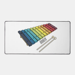 Xylophone cartoon illustration desk mat