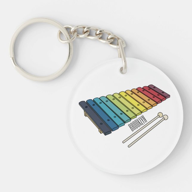 Xylophone cartoon illustration key ring (Front)