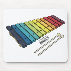 Xylophone cartoon illustration mouse mat