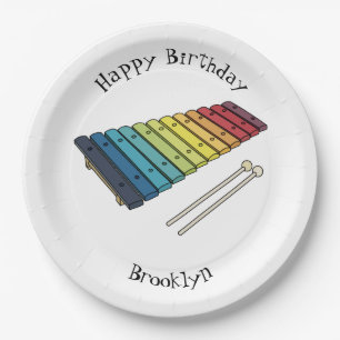 Xylophone cartoon illustration paper plate