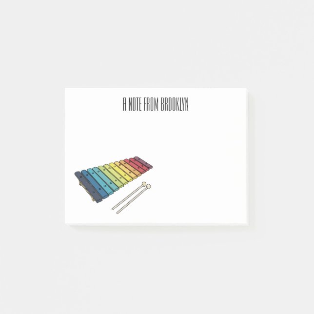 Xylophone cartoon illustration post-it notes (Front)