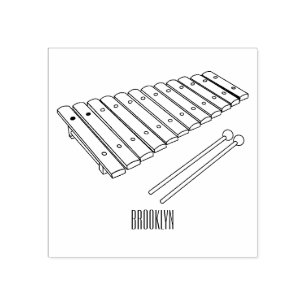 Xylophone cartoon illustration rubber stamp