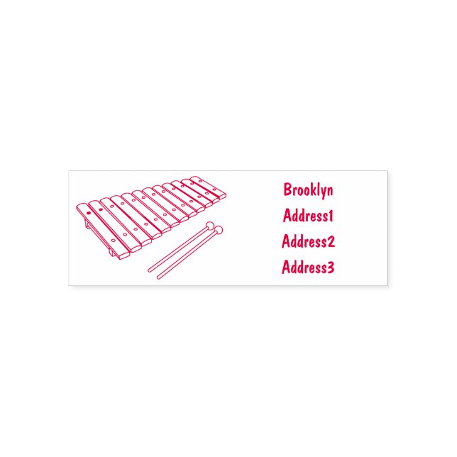 Xylophone cartoon illustration self-inking stamp (Design)