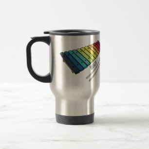 Xylophone cartoon illustration travel mug