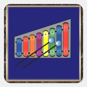 Xylophone design square sticker