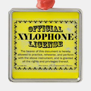 Xylophone License Metal Ornament