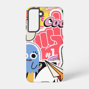 Y2K Aesthetic Cool Stickers Samsung Galaxy Case