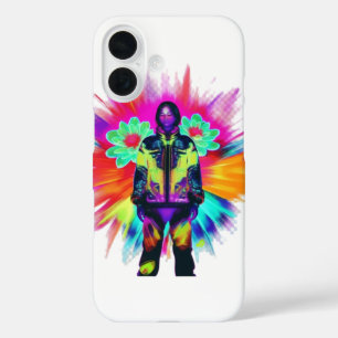 Y2K Bloom: Techwear Meets Luminescent Nature iPhone 16 Case