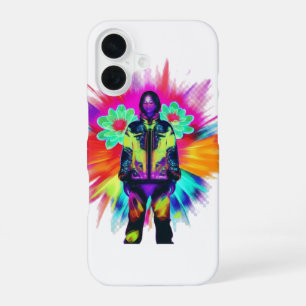 Y2K Bloom: Techwear Meets Luminescent Nature iPhone 16 Case