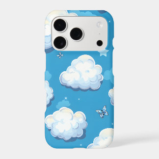 Y2K Cloud Sky iPhone Case | Chrome Stars