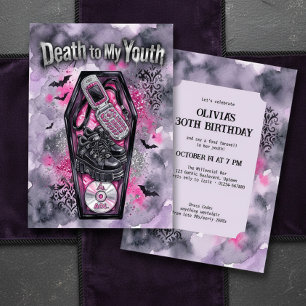 Y2K Death to My Youth 30th Birthday Invitation