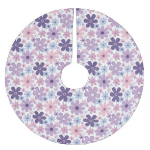 Y2K Flower Pattern Brushed Polyester Tree Skirt