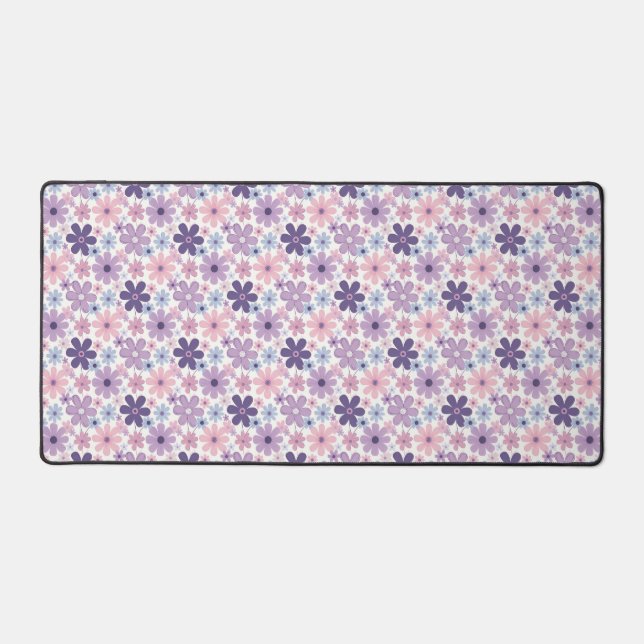 Y2K Flower Pattern Desk Mat (Front)