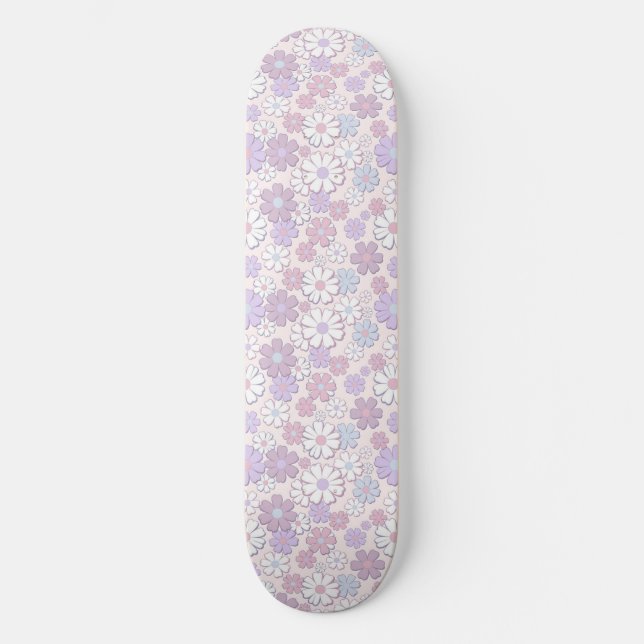 Y2K Flower Pattern Skateboard (Front)